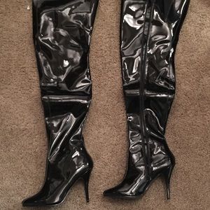 pleaser thigh high boots uk